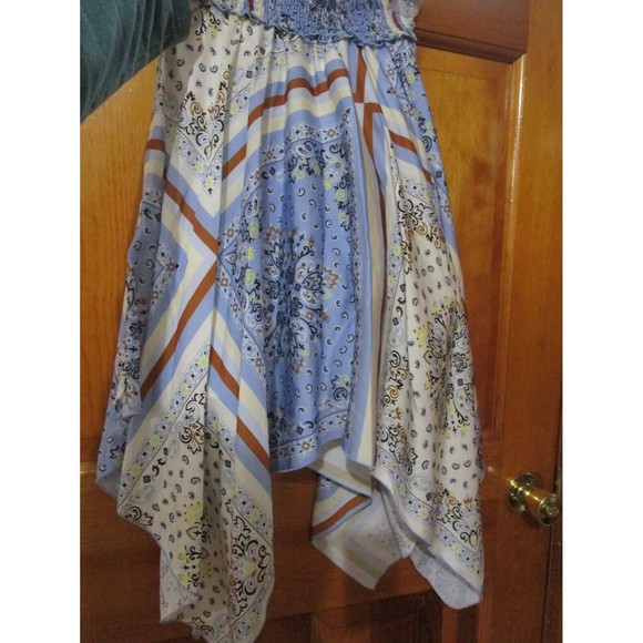 ITALIAN T-LOVE GIRL SZ 10 BEAUTIFUL PRINT BOHEMIAN UNEVEN HANDKERCHIEF HEM SKIRT - Picture 2 of 8